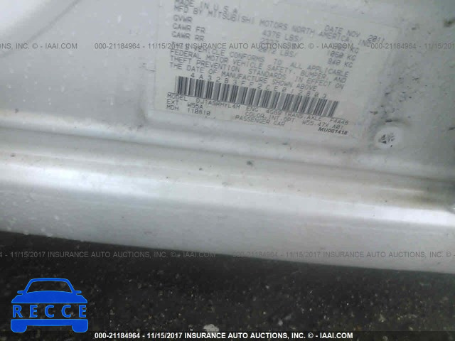 2012 MITSUBISHI GALANT ES/SE 4A32B3FF2CE012803 Bild 8