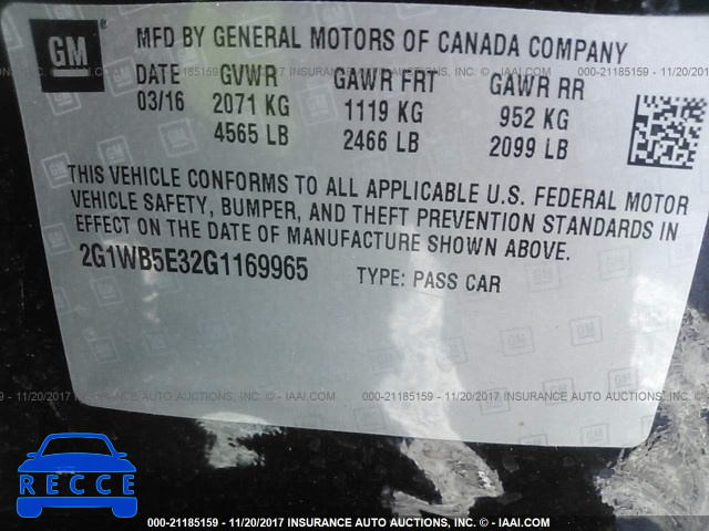 2016 Chevrolet Impala Limited LT 2G1WB5E32G1169965 зображення 8