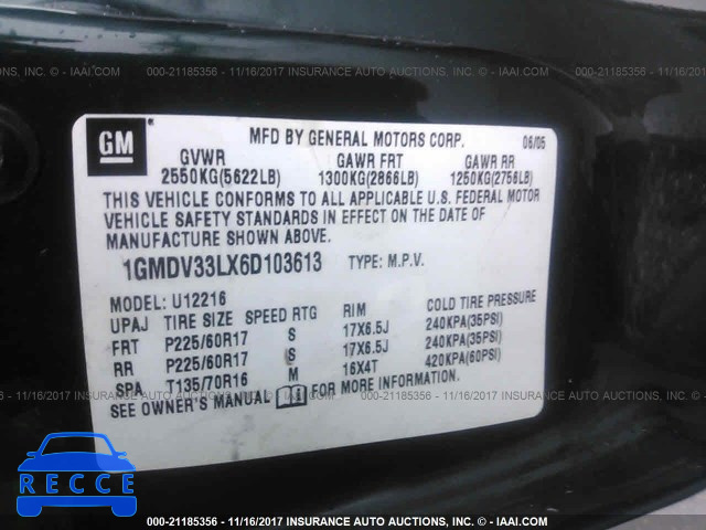 2006 Pontiac Montana SV6 1GMDV33LX6D103613 image 8