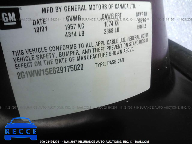 2002 Chevrolet Monte Carlo LS 2G1WW15E629175020 зображення 8