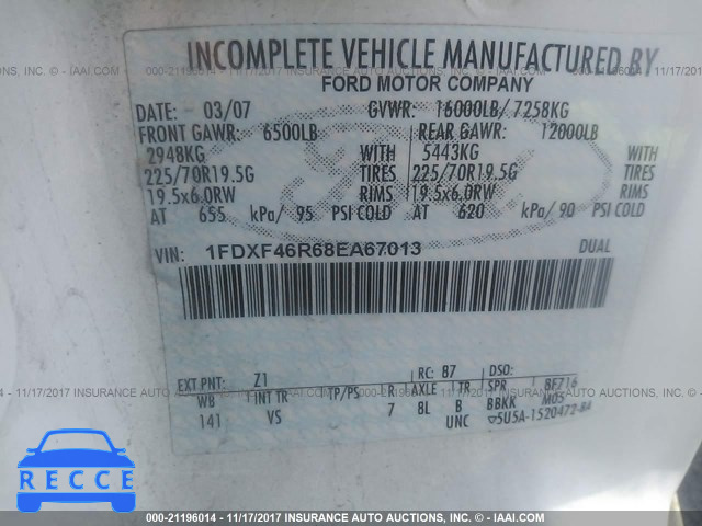 2008 Ford F450 SUPER DUTY 1FDXF46R68EA67013 image 8