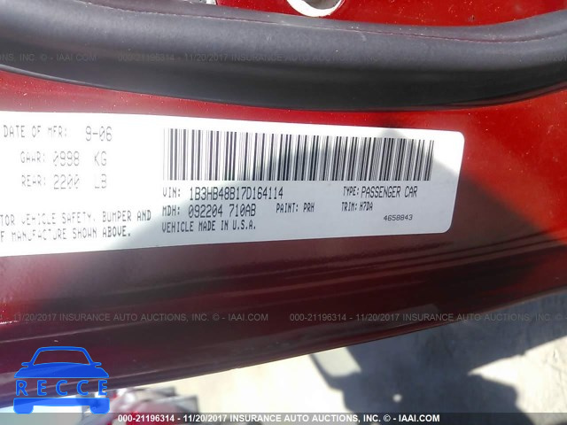 2007 Dodge Caliber SXT 1B3HB48B17D164114 зображення 8