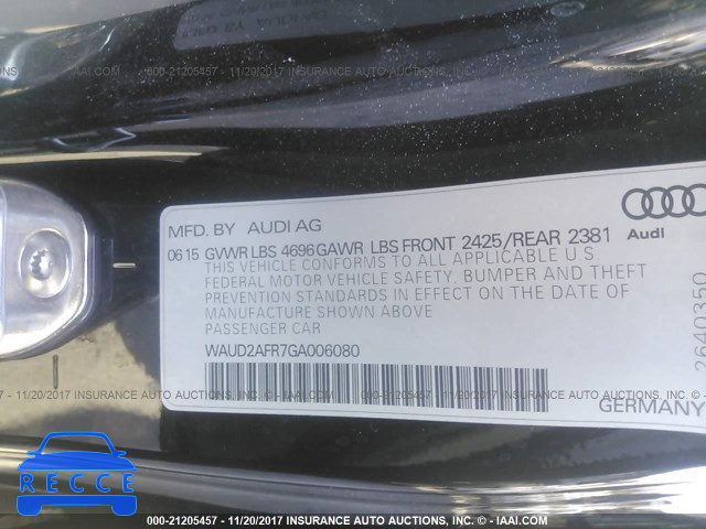 2016 Audi A5 PREMIUM PLUS S-LINE WAUD2AFR7GA006080 зображення 8