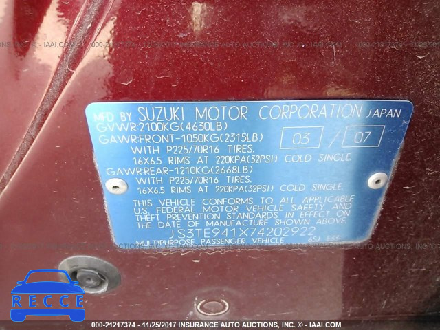 2007 Suzuki Grand Vitara JS3TE941X74202922 image 8