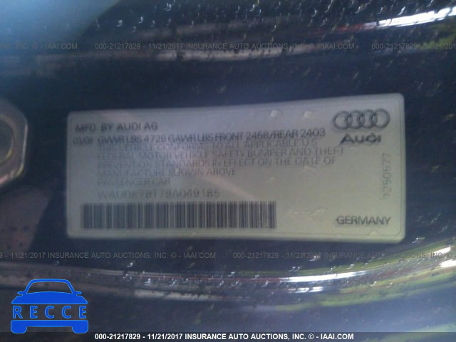 2009 Audi A5 QUATTRO WAUDK78T79A049185 image 8