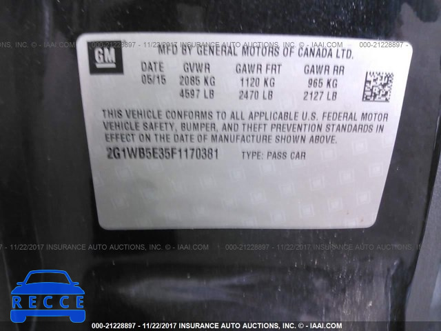 2015 Chevrolet Impala Limited LT 2G1WB5E35F1170381 Bild 8