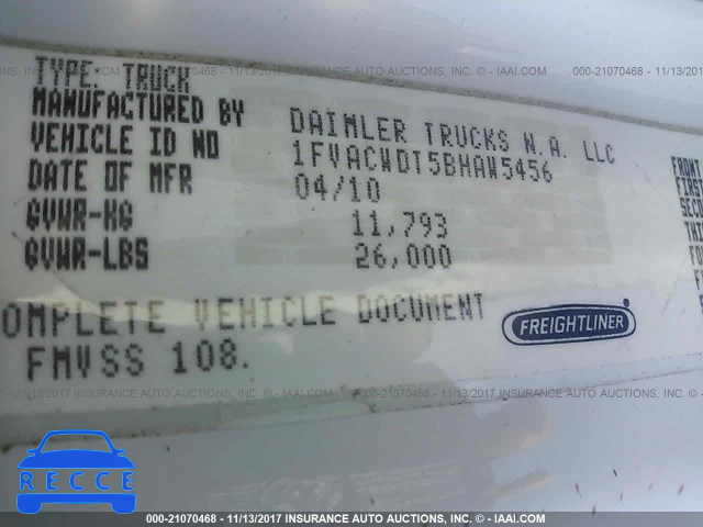 2011 FREIGHTLINER M2 106 MEDIUM DUTY 1FVACWDT5BHAW5456 image 9