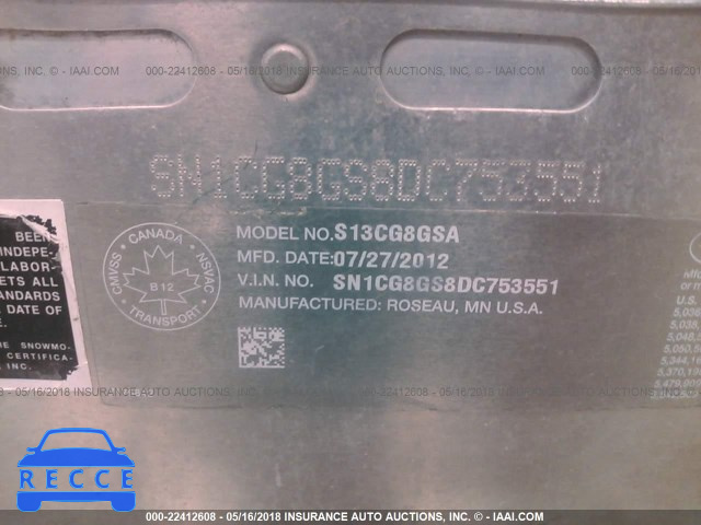 2013 POLARIS INDY 800 RMK SN1CG8GS8DC753551 image 8