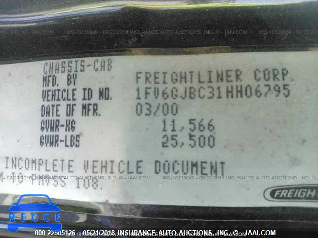 2001 FREIGHTLINER MEDIUM CONVENTIONAL FL60 1FV6GJBC31HH06795 image 3