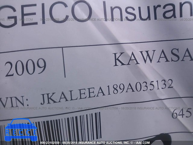 2009 KAWASAKI LE650 A JKALEEA189A035132 image 9