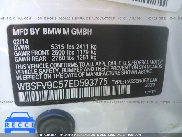 2014 BMW M5 WBSFV9C57ED593775 image 8