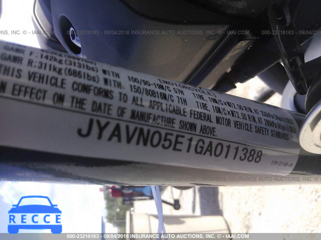 2016 YAMAHA XVS950 CU/CUC JYAVN05E1GA011388 зображення 9