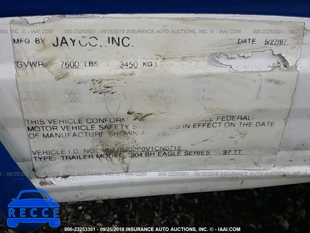 1997 JAYCO OTHER 1UJBJ02P0V1CN0715 зображення 8