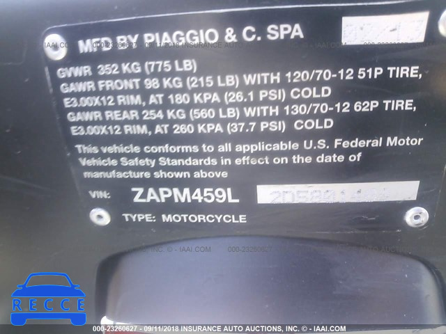 2013 VESPA GTS 300 SUPER ZAPM459L2D5801469 зображення 9
