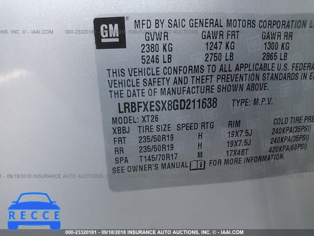 2016 BUICK ENVISION PREMIUM LRBFXESX8GD211638 Bild 2