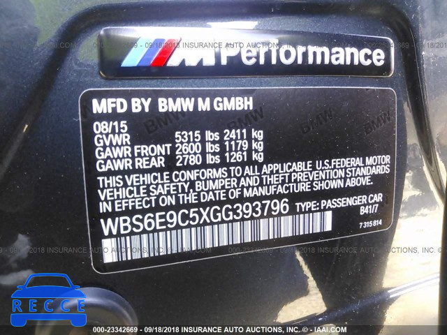 2016 BMW M6 GRAN COUPE WBS6E9C5XGG393796 image 8