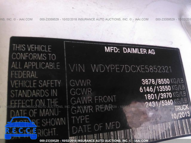 2014 FREIGHTLINER SPRINTER 2500 WDYPE7DCXE5852321 Bild 8