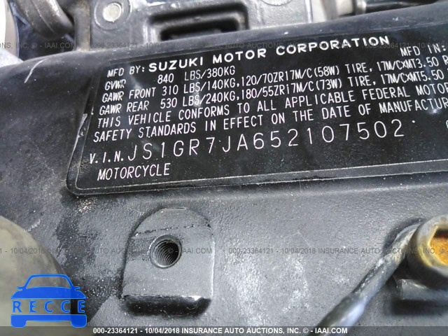 2005 SUZUKI GSX-R750 K JS1GR7JA652107502 image 3
