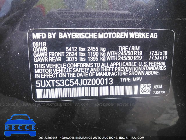 2018 BMW X3 XDRIVE30I 5UXTS3C54J0Z00013 image 8