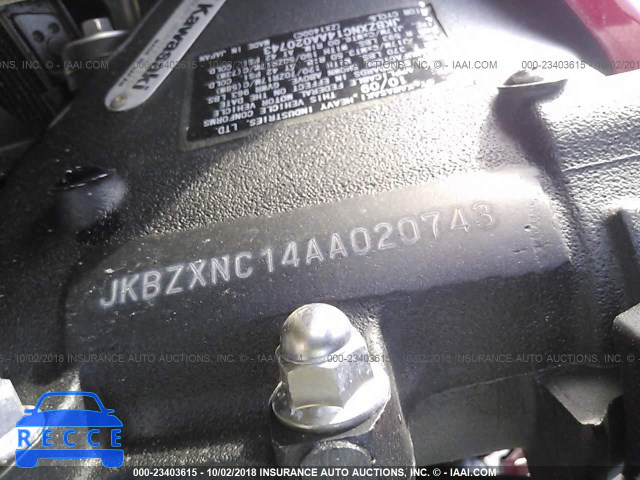 2010 KAWASAKI ZX1400 C JKBZXNC14AA020743 зображення 9