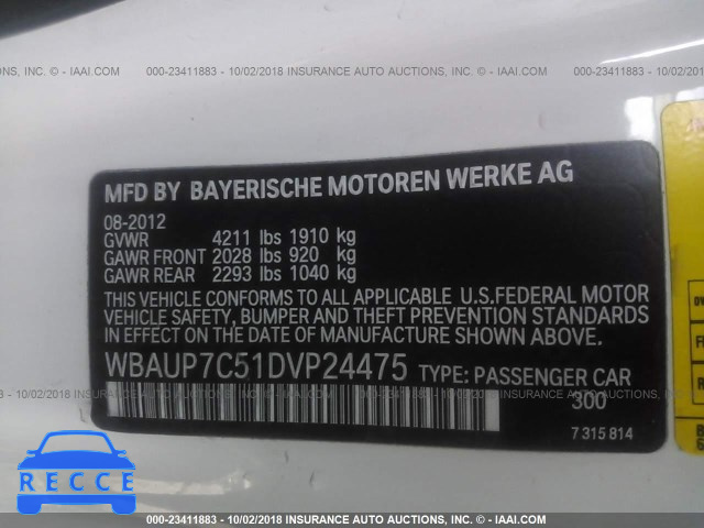 2013 BMW 128I I WBAUP7C51DVP24475 Bild 8