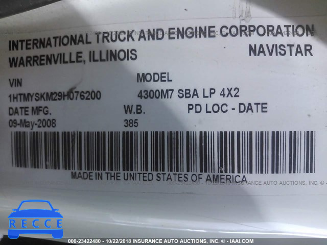 2009 INTERNATIONAL 4000 4300 LP 1HTMYSKM29H076200 image 9