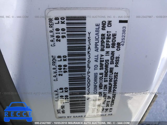 1993 SAAB 900 S YS3AK36E7P2005352 image 8