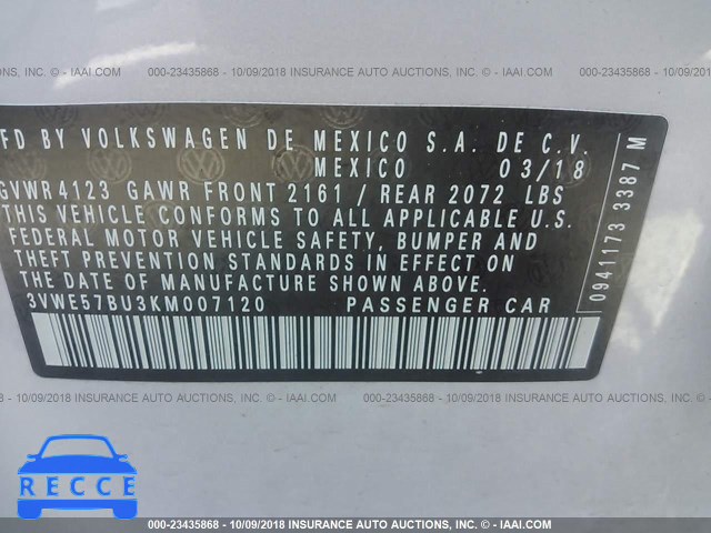 2019 VOLKSWAGEN JETTA SEL 3VWE57BU3KM007120 image 8