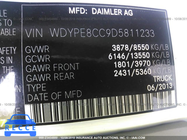 2013 FREIGHTLINER SPRINTER 2500 WDYPE8CC9D5811233 image 8
