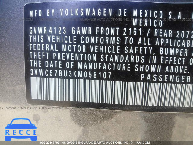 2019 VOLKSWAGEN JETTA S/SE/R-LINE 3VWC57BU3KM058107 image 8