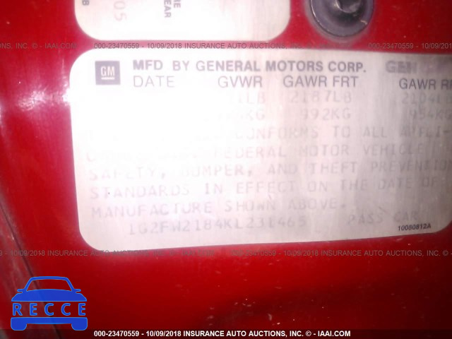 1989 PONTIAC FIREBIRD TRANS AM/GTA 1G2FW2184KL231465 image 8