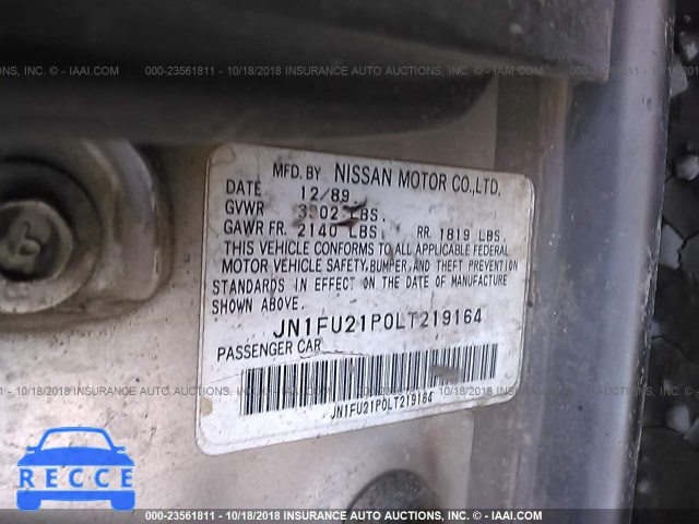 1990 NISSAN STANZA JN1FU21P0LT219164 зображення 8