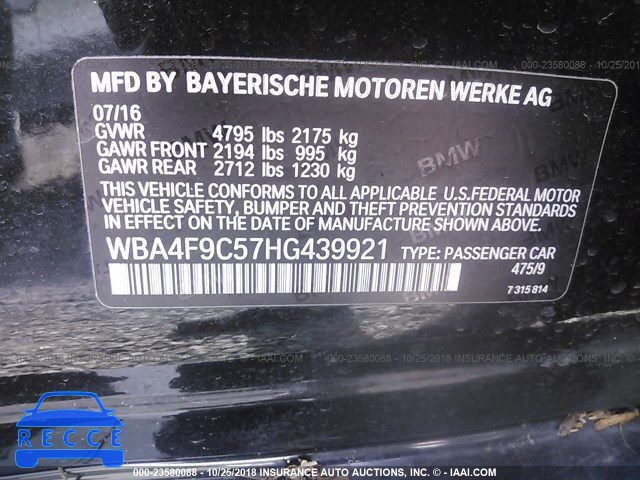 2017 BMW 430XI GRAN COUPE WBA4F9C57HG439921 зображення 8