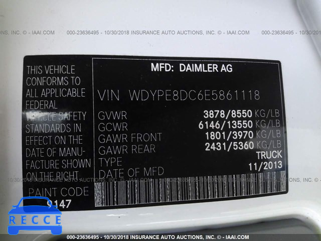2014 FREIGHTLINER SPRINTER 2500 WDYPE8DC6E5861118 image 8