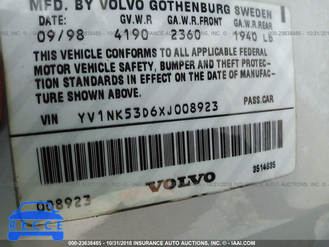 1999 VOLVO C70 TURBO YV1NK53D6XJ008923 image 8