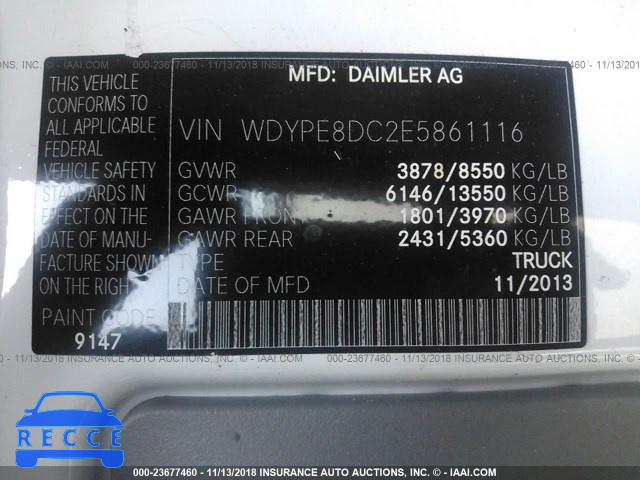 2014 FREIGHTLINER SPRINTER 2500 WDYPE8DC2E5861116 image 8