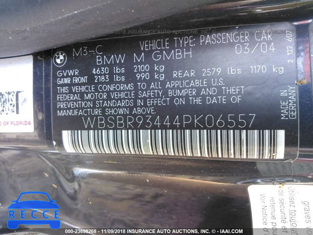 2004 BMW M3 WBSBR93444PK06557 image 8