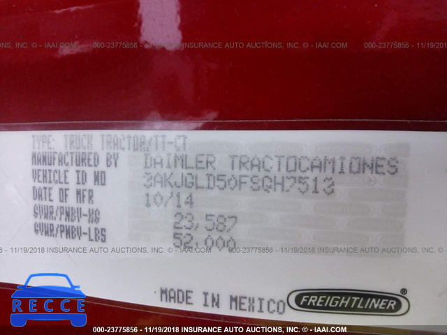 2015 FREIGHTLINER CASCADIA 125 3AKJGLD50FSGH7513 image 8
