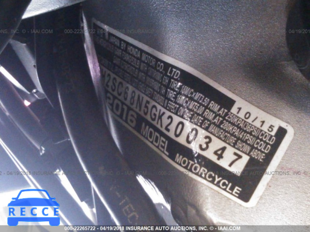 2016 HONDA GL1800 ABS JH2SC68N5GK200347 image 9