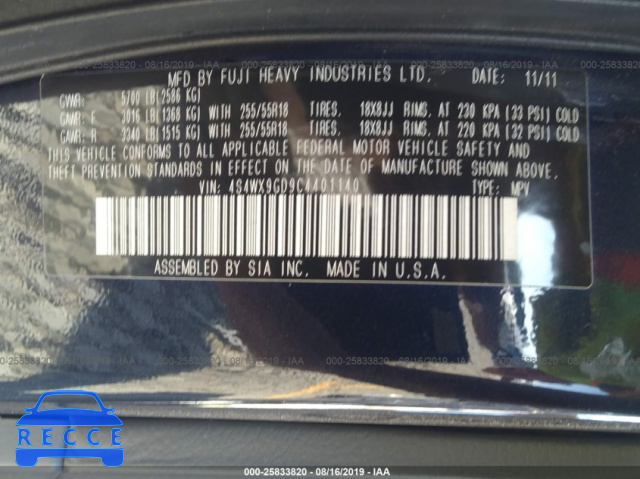2012 SUBARU TRIBECA LIMITED/TOURING 4S4WX9GD9C4401140 image 8