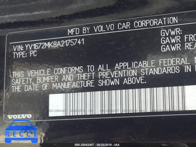 2010 VOLVO C30 T5 YV1672MK8A2175741 image 8