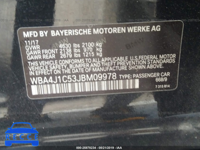 2018 BMW 430I GRAN COUPE WBA4J1C53JBM09978 image 8