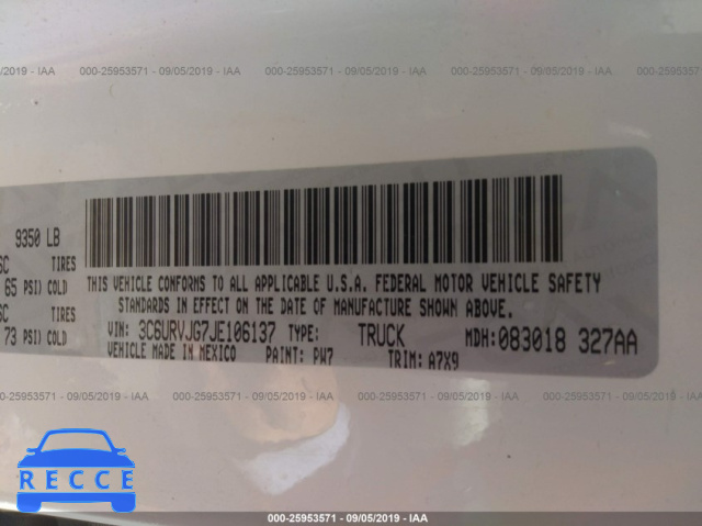 2018 RAM PROMASTER 3500 3500 HIGH 3C6URVJG7JE106137 image 8