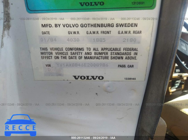1984 VOLVO 244 DL/GL YV1AX8846E2008986 зображення 8