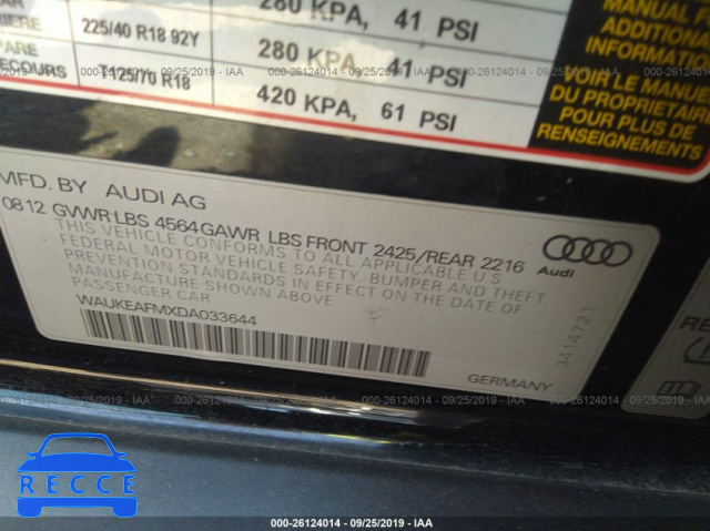 2013 AUDI A3 PREMIUM PLUS WAUKEAFMXDA033644 image 8