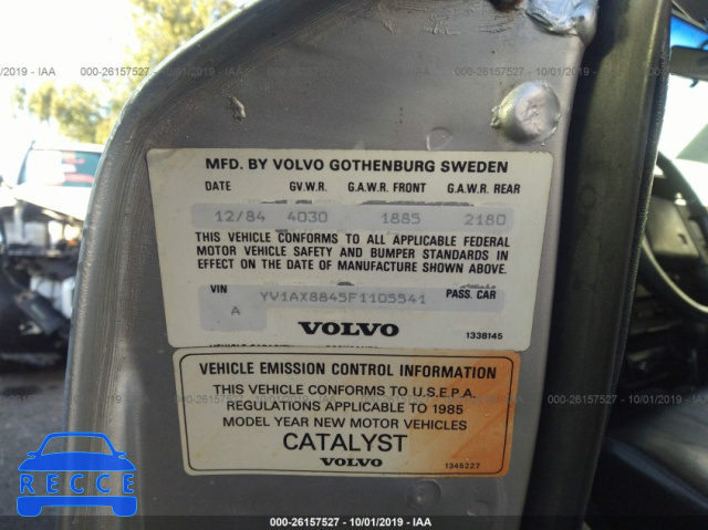 1985 VOLVO 244 DL/GL YV1AX8845F1105541 image 8