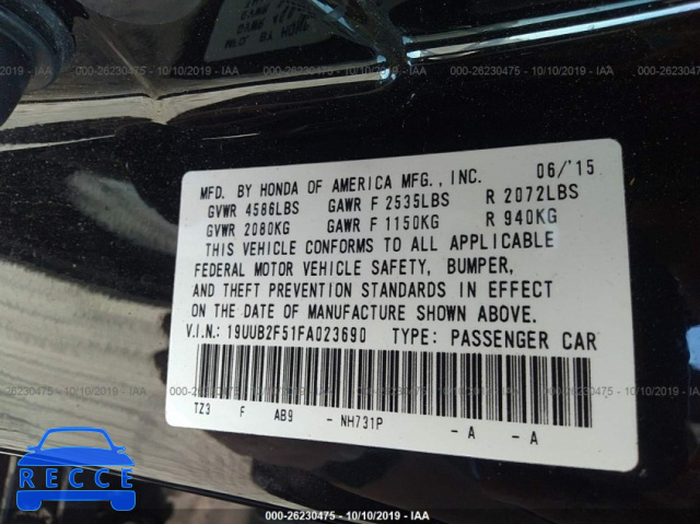 2015 ACURA TLX TECH 19UUB2F51FA023690 image 8