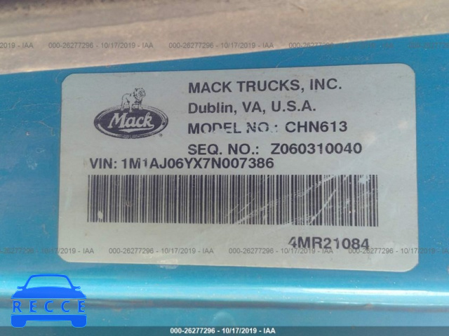 2007 MACK 600 CHN600 1M1AJ06YX7N007386 image 8