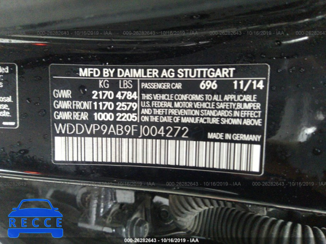 2015 MERCEDES-BENZ B ELECTRIC WDDVP9AB9FJ004272 image 8