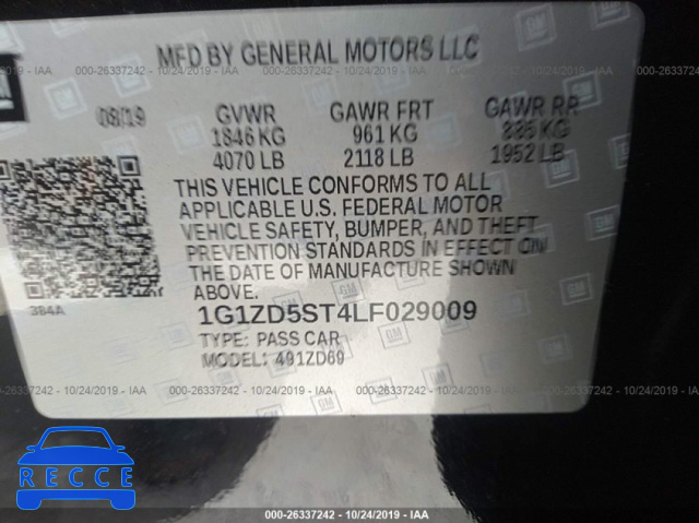 2020 CHEVROLET MALIBU LT 1G1ZD5ST4LF029009 зображення 8